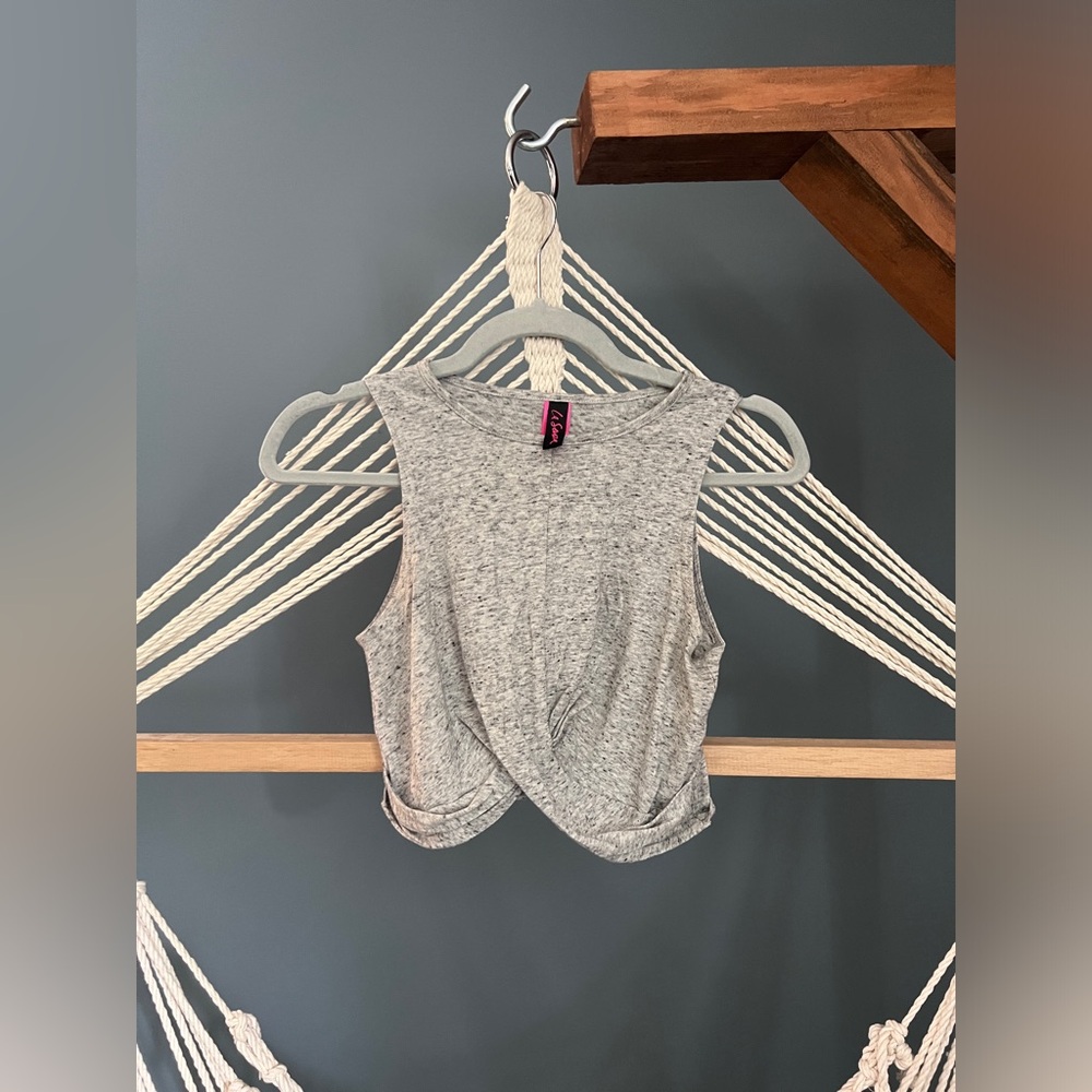 LaSenza Heather Grey Crop Twist Tank